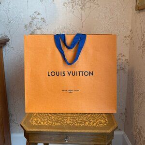 Authentic Louis Vuitton empty orange paper gift shopping Bag